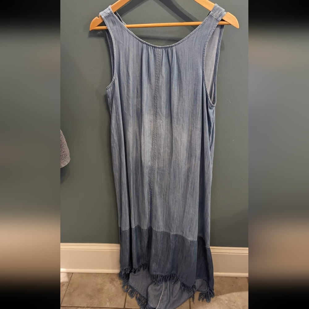Denim boho fringe dress